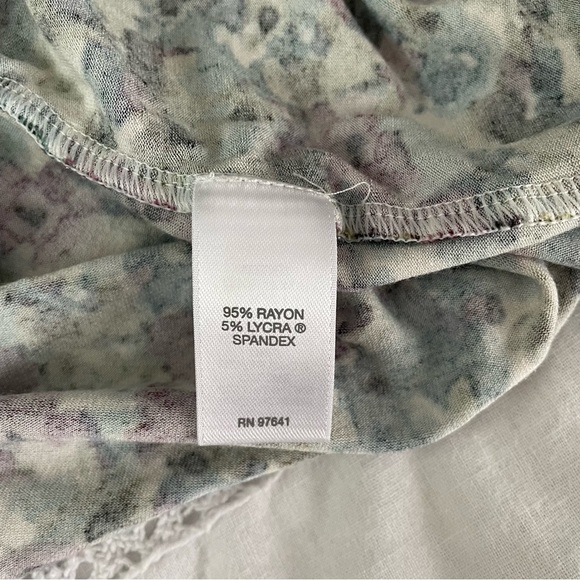 J Jill Plus XL Floral Tunic Top Tunic Shirt Black stretchy high-low - Picture 5 of 6